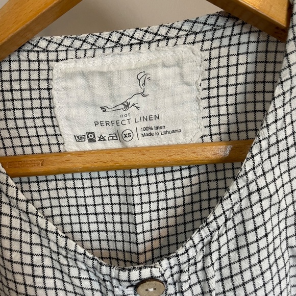 Not Perfect Linen | XS Mama dress in Small Checks - Picture 3 of 3
